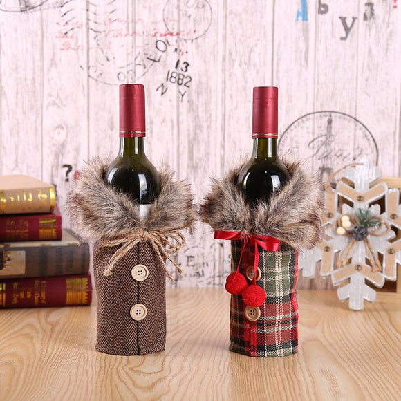 Christmas Clearance Christmas Santa Wine Bottle Cover Gift Bag Dinner Party Xmas Table Decoration