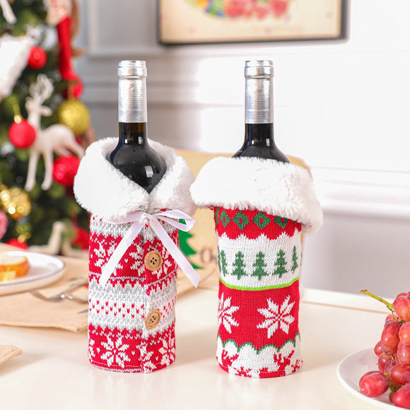 Christmas Clearance New Christmas Wine Bottle Cover| Santa bottle cover | Snowman bottle cover| Ugly sweater bottle cover| Wine bottle cover