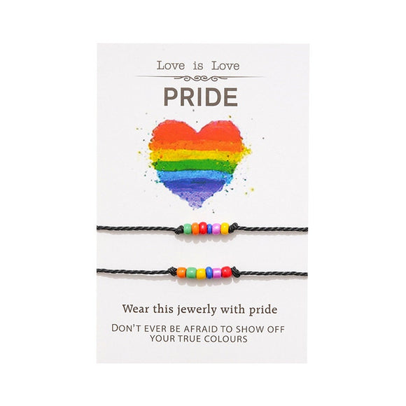 Pride Month LGBT Pride Bracelet, Pride Wish Bracelet, LGBTQ Wish Bracelet, Love Is Love Bracelet, Rainbow Crystals Wish Bracelet