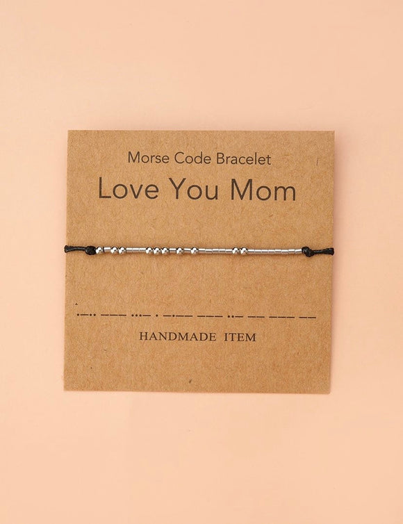 Love You Mom Morse Code Mother Bracelet, Gift for Mom, Mother Daughter Gift, Mom Bracelet Mother Daughter Bracelet