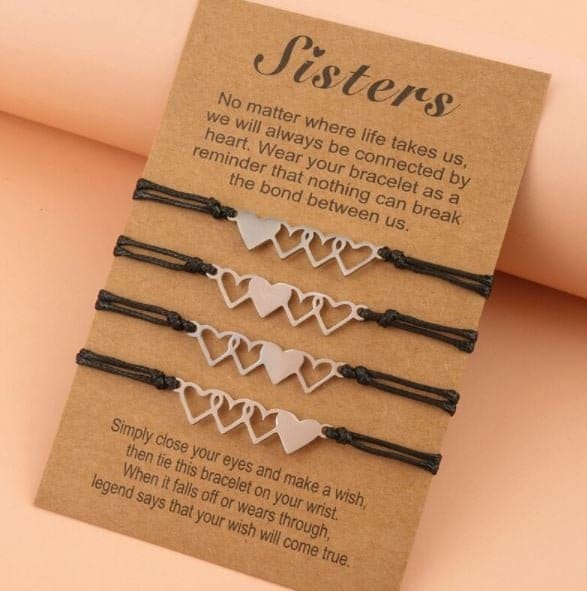 Snapklik.com : Sisters Gifts From Sister, 5 Sister Bracelets Matching Heart  Friendship Bracelets For 5 Girls Women Best Friends