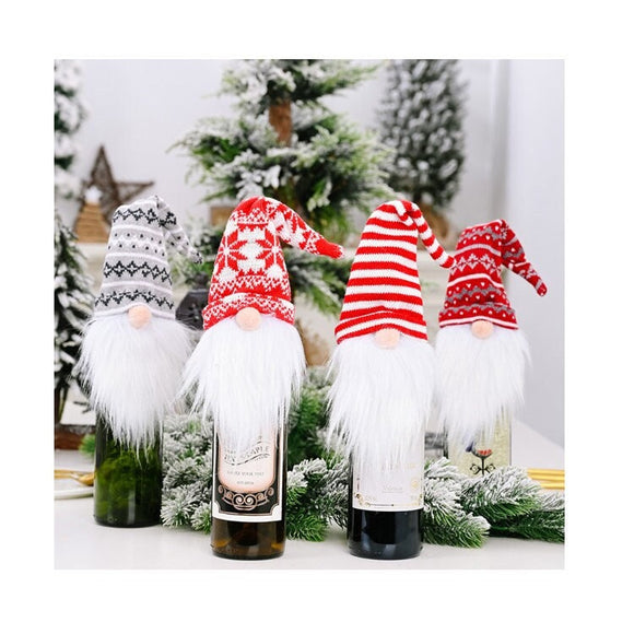 Christmas Clearance Gnomes Christmas Wine Bottle Cover Bag/Christmas Topper/Party Favor Gift Bag/ Holiday Bottle Cover