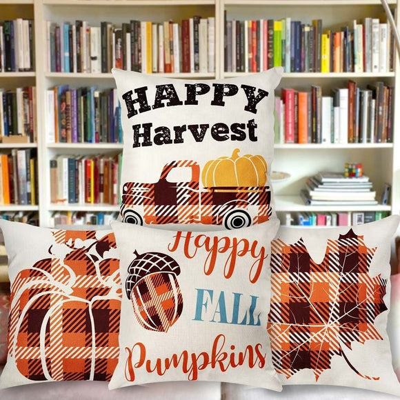 Thanksgiving Pillow Covers, Fall Trend Cushion Case, Give Thanks Throw Pillow Cover, Happy Thanksgiving Cushion, Housewarming Pillow Top