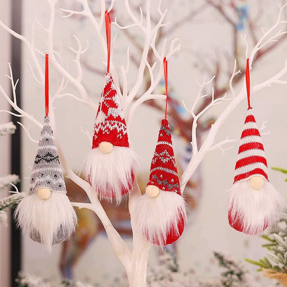 4PCS Christmas Gnomes Hanging Ornaments Swedish Tomte Gnome Plush, Holiday Party Home Decor Christmas Decoration