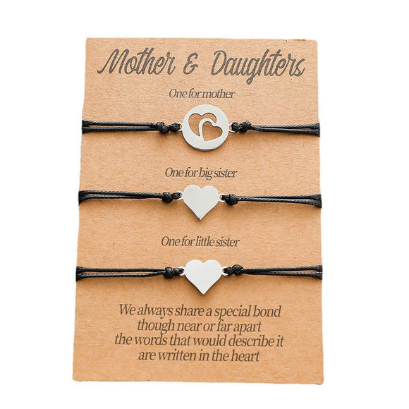 3 Hearts Mother Daughter Bracelet, Mother Daughter Gift Bracelet, Gift for Mom, Mother Daughter Gift, Mom Bracelet, Mother Daughter Bracelet